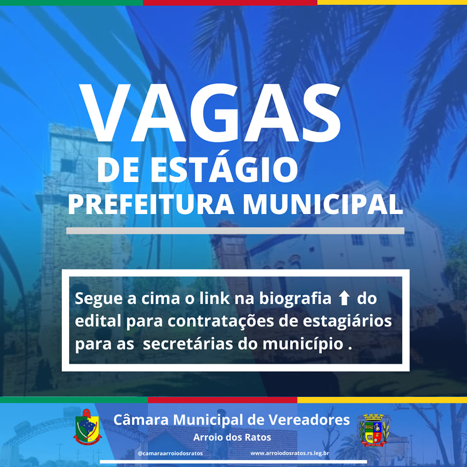 ⚠️ Atenção!! Novas vagas para o programa de estágio na nossa cidade. Os interessados devem fazer a inscrição acesse o link ➡️