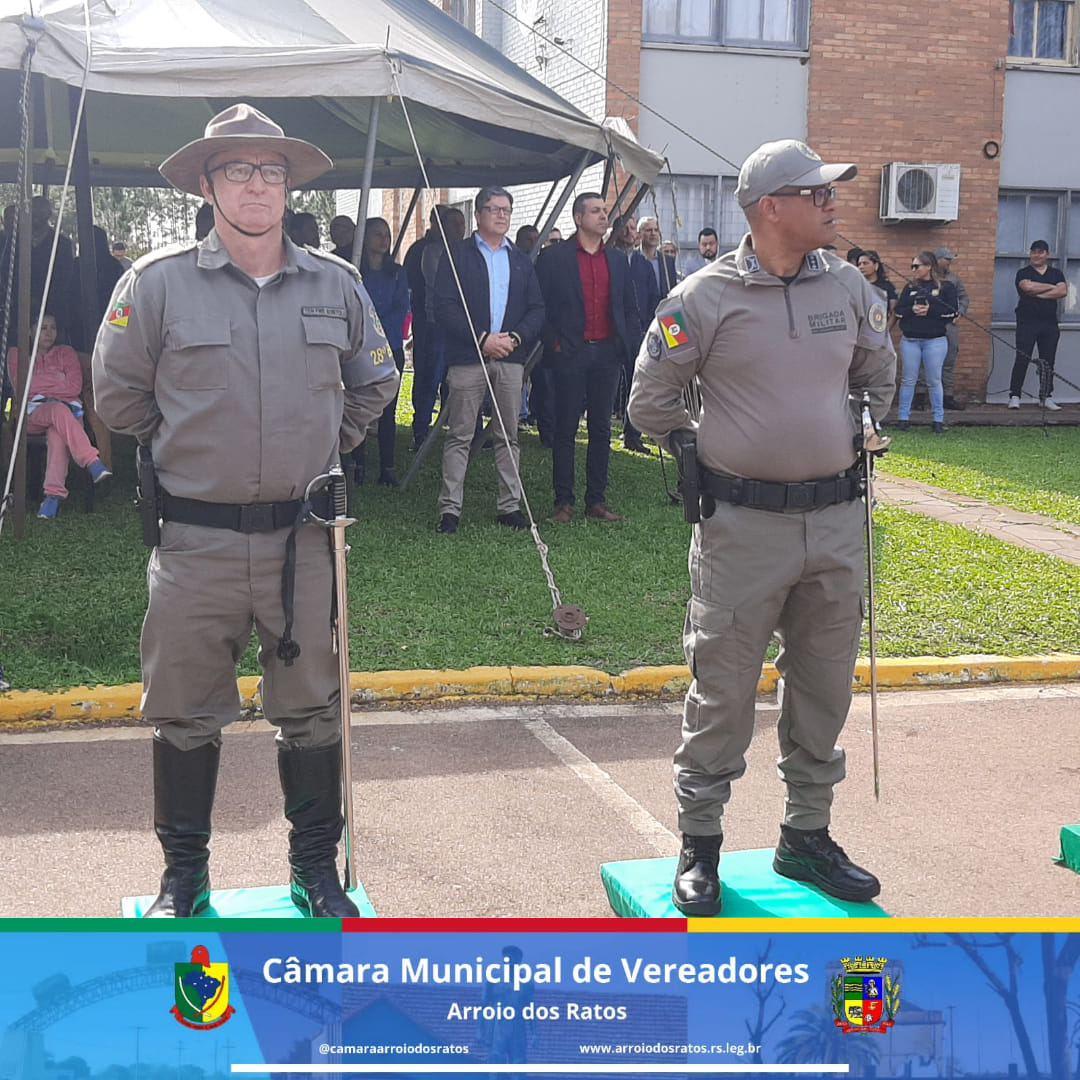 Na manhã de hoje o Presidente da Câmara Municipal de Vereadores de Arroio dos Ratos Dilson Lemos, e o Vereador Marco Monteiro estiveram na Sede do 28° Batalhão da Polícia Militar de Charqueadas-RS.