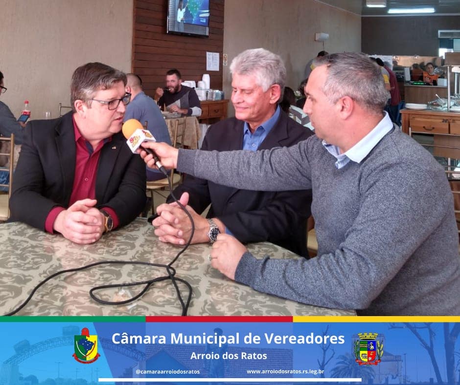 Um bate papo ao vivo e exclusivo feito pela Rádio Ratense comandada pelo apresentador Horácio Brasil, que ocorreu hoje perto do meio dia com o Presidente do Legislativo de Arroio dos Ratos Dilson Lemos, e o Deputado Federal Afonso Motta