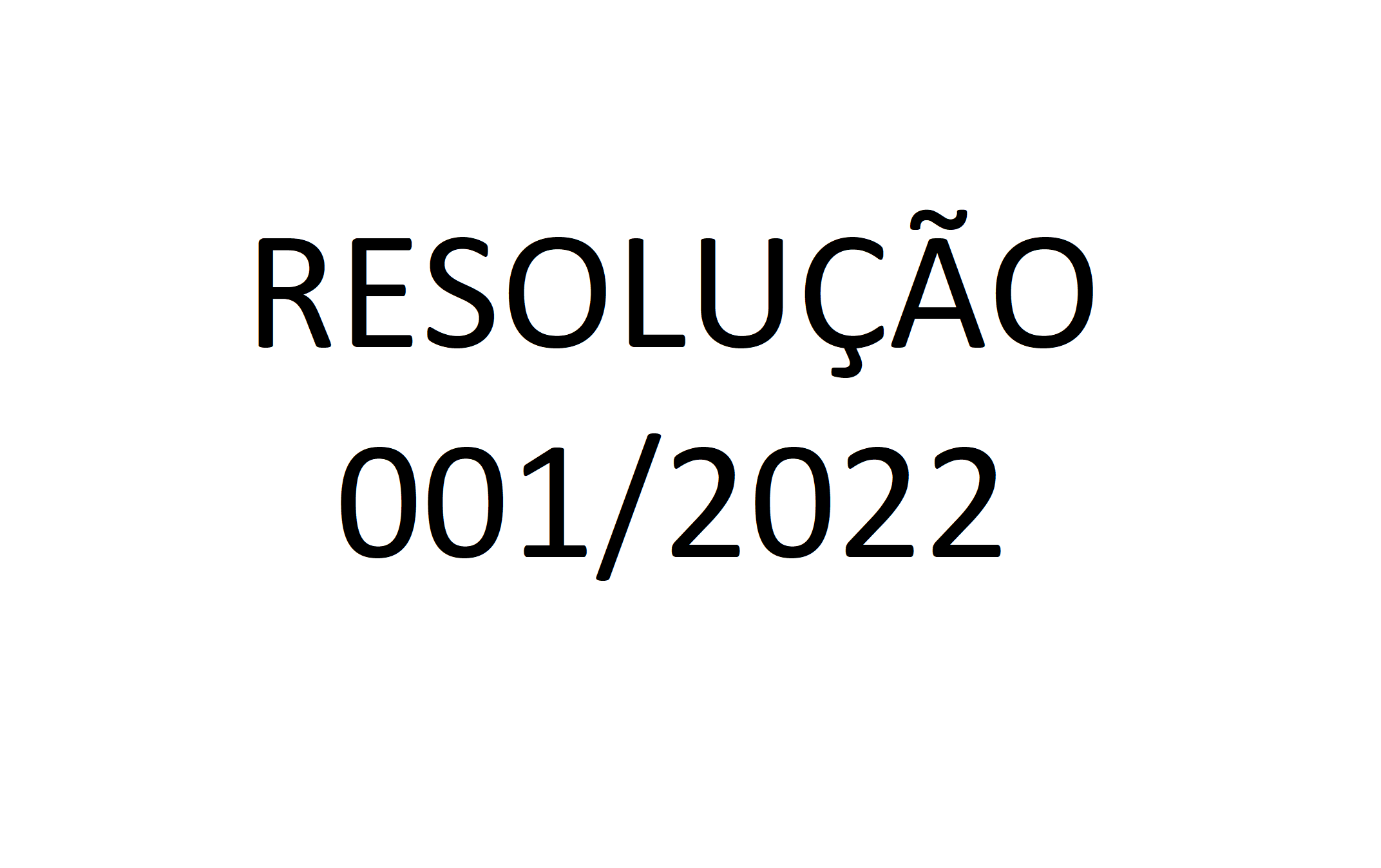 Resolução 001/2022